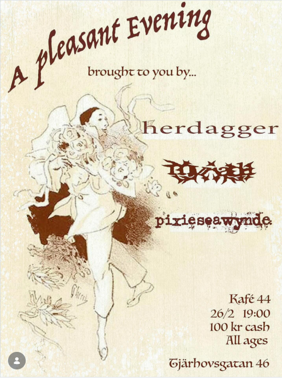 Herdagger, Myriada och Pixie seawynde, Kafé 44 Stockholm 2026-02-26